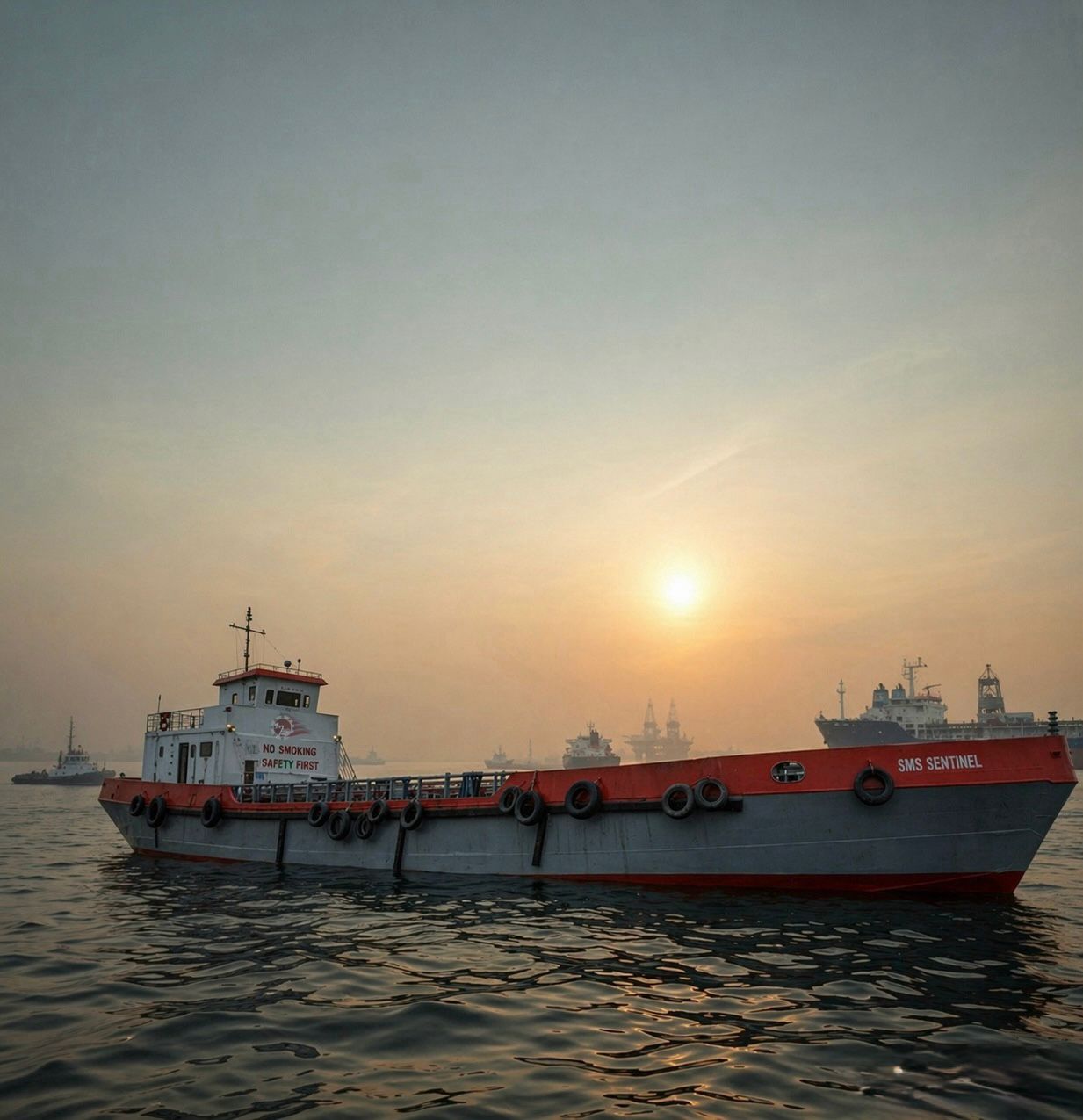 Maritime sunset scene
